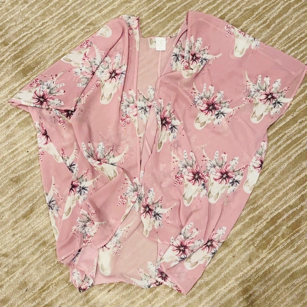 By Together Pink Floral Kimono
